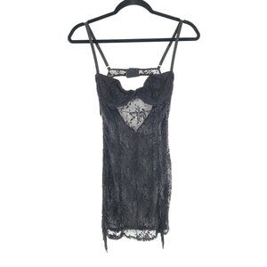 White Fox Lace Lingerie Dress Womens S Black‎ Romantic Boudoir Dark Feminine LBD